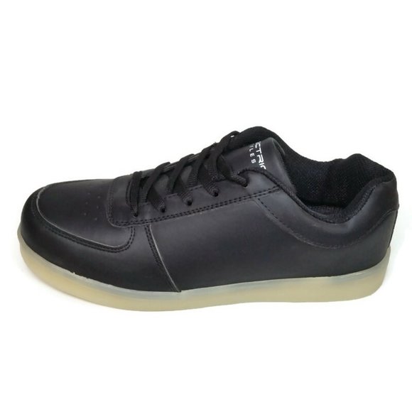 Electric Styles LED Shoes Women's Light Up Glow Sneakers Basic Black Lo Top Bolt - Picture 3 of 12